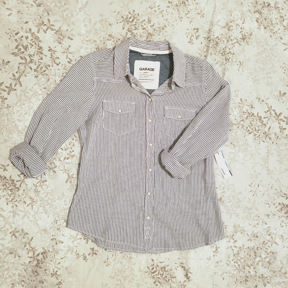 Garage Button Down Stripped Shirt